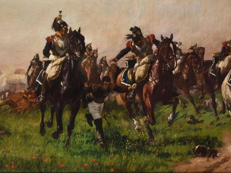 1874-Victor Huen - Il generale Kellermann Jr. alla battaglia di Quatre Bras il 16 giugno 1815